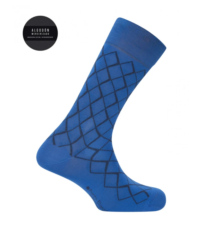 CALCETÍN DE ALGODÓN MERCERIZADO ROMBOS