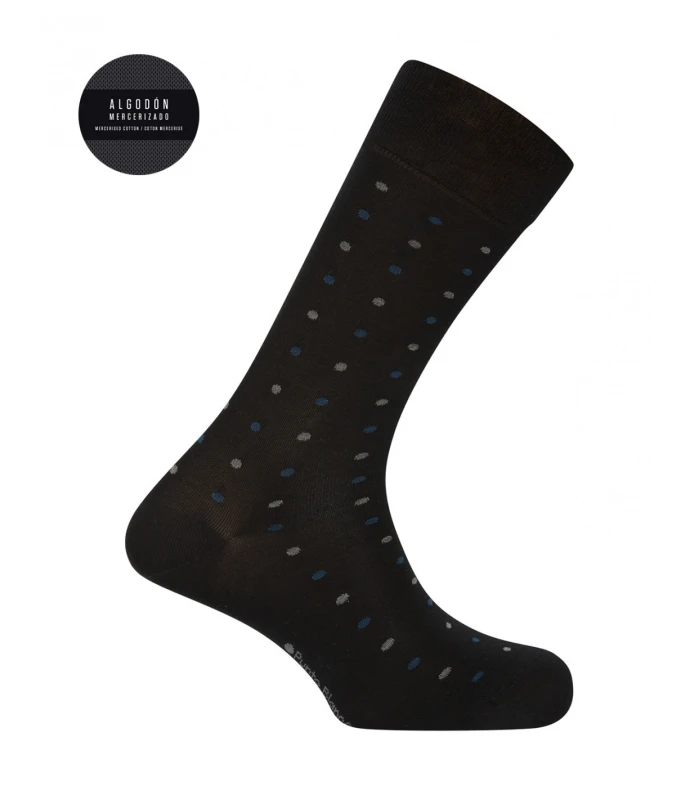 CALCETÍN DE ALGODÓN MERCERIZADO LUNARES