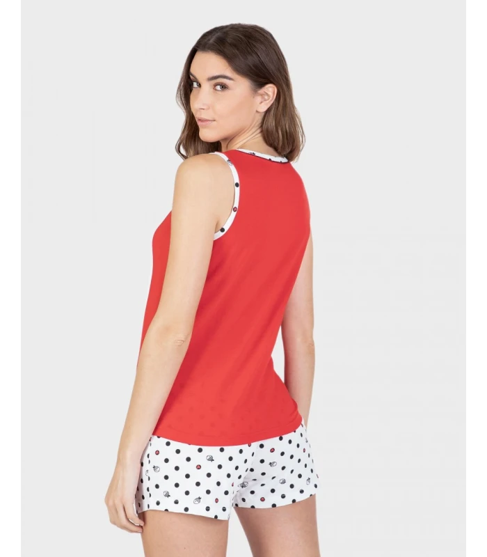 PIJAMA DE MUJER CORTO DE ALGODÓN CON TIRANTES