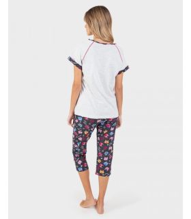 PIJAMA DE MUJER CORTO DE ALGODÓN MANGA CORTA Y PIRATA