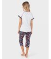 PIJAMA DE MUJER CORTO DE ALGODÓN MANGA CORTA Y PIRATA