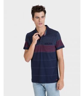 POLO DE CABALLERO DE MANGA CORTA RAYAS MARINO