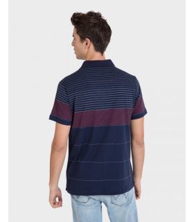 POLO DE CABALLERO DE MANGA CORTA RAYAS MARINO