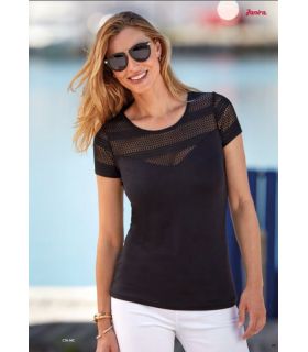 CAMISETA DE MUJER DE MANGA CORTA LOO BANDES MODAL