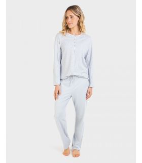 PIJAMA MUJER ALGODÓN ORGÁNICO C/REDONDO BOTONES