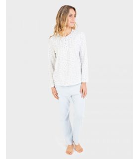 PIJAMA MUJER ALGODÓN ORGÁNICO C/REDONDO BOTONES