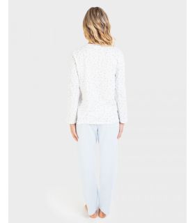PIJAMA MUJER ALGODÓN ORGÁNICO C/REDONDO BOTONES