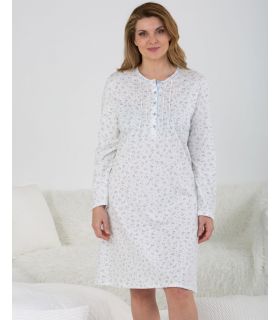 CAMISÓN 100% ALGODÓN ORGÁNICO MANGA LARGA AZUL