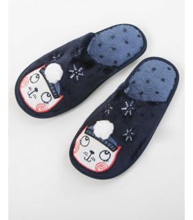 ZAPATILLAS MUJER ESTAMPADO FANTASÍA CON POMPÓN