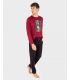 PIJAMA DE HOMBRE DE ALGODÓN C/REDONDO GRANATE