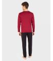 PIJAMA DE HOMBRE DE ALGODÓN C/REDONDO GRANATE