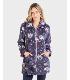BATA POLAR CORTA DE CREMALLERA ESTAMPADA