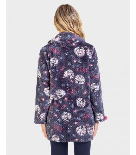 BATA POLAR CORTA DE CREMALLERA ESTAMPADA