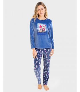 PIJAMA MUJER CÁLIDO CORALINA C/REDONDO AZUL