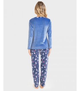 PIJAMA MUJER CÁLIDO CORALINA C/REDONDO AZUL