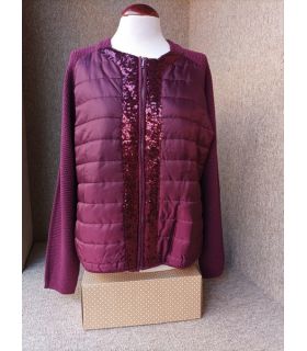 CHAQUETA DE MUJER CON CREMALLERA COLOR PÚRPURA