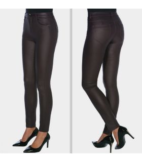 PANTALONES DE MUJER AJUSTADOS TIPO CUERO LEATHER JEANS JANIRA