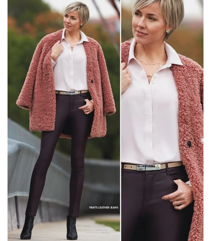 PANTALONES DE MUJER AJUSTADOS TIPO CUERO LEATHER JEANS JANIRA