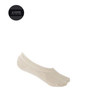 CALCETÍN INVISIBLE DE ALGODÓN ANTIDESLIZANTE (PACK 2 UD.) PUNTO BLANCO