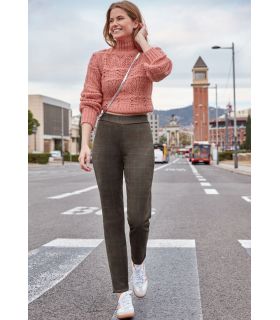 PANTALONES CIGARETTE CÁLIDOS GREEN TARTAN JANIRA