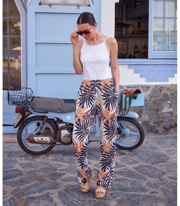 PANTALONES DE MUJER LOO GOLDPALM ESTAMPADO JANIRA