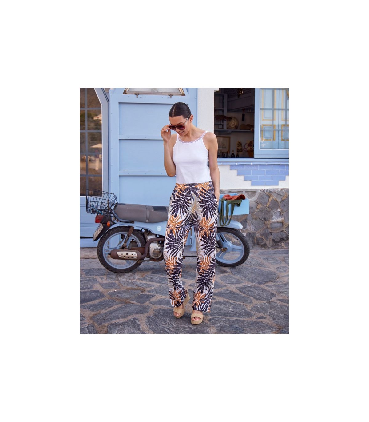 PANTALONES DE MUJER LOO GOLDPALM ESTAMPADO JANIRA