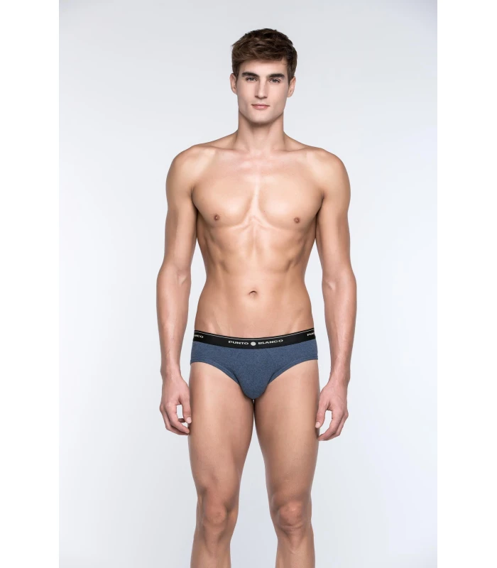 CALZONCILLO SLIP DE ALGODÓN ELÁSTICO BASIX PUNTO BLANCO