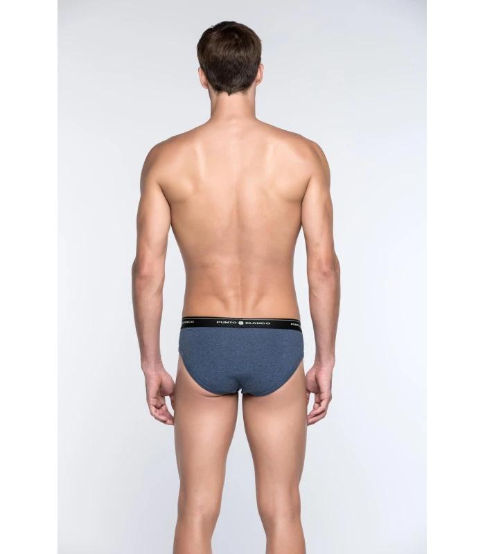 CALZONCILLO SLIP DE ALGODÓN ELÁSTICO BASIX PUNTO BLANCO