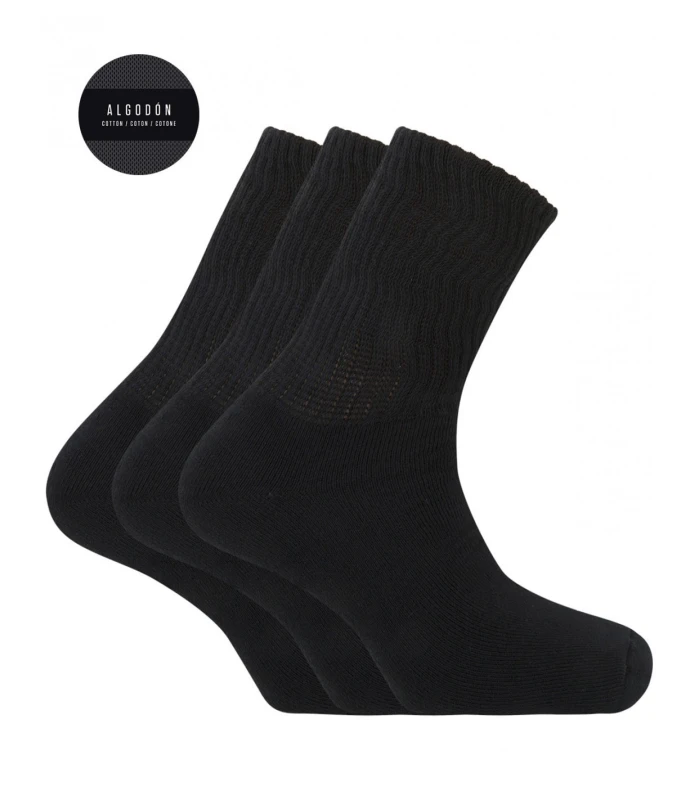 CALCETÍN ALGODÓN SPORT BASIX (PACK 3 UD.) PUNTO BLANCO