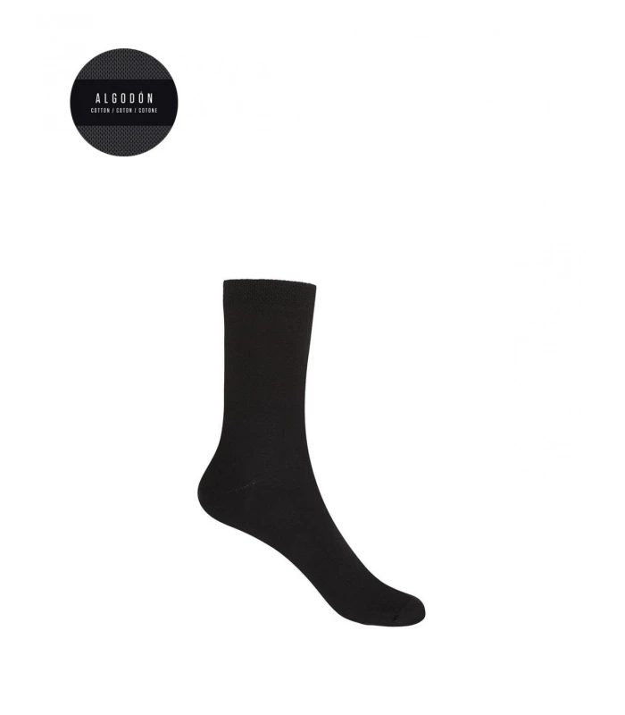 CALCETÍN CORTO ALGODÓN LISO PUNTO BLANCO