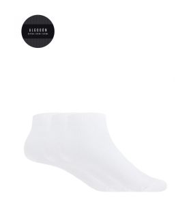 CALCETÍN DE ALGODÓN LISO TOBILLERO CHATO BASIX (PACK 3 UD.) BLANCO