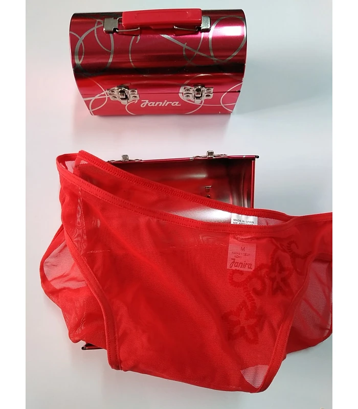 MINI-BAÚL DISEÑO REGALO BRAGA ROJA TRANSPARENCIA JANIRA