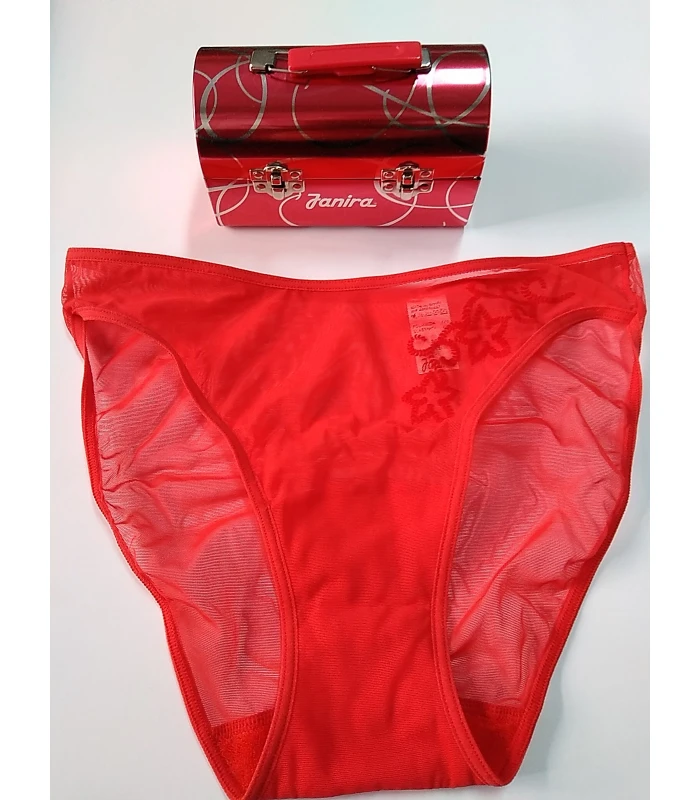 MINI-BAÚL DISEÑO REGALO BRAGA ROJA TRANSPARENCIA JANIRA
