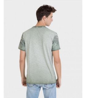 CAMISETA DE HOMBRE MANGA CORTA CUELLO REDONDO CAQUI