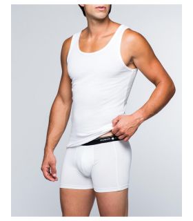 CAMISETA DE HOMBRE DE TIRANTES DE ALGODÓN 100% BASIX P BLANCO