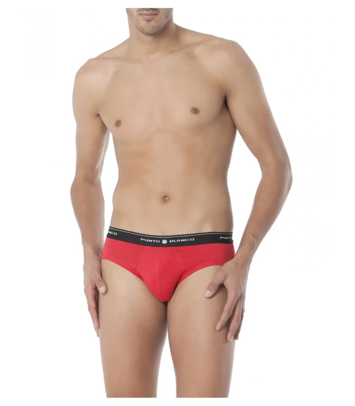 CALZONCILLO SLIP DE ALGODÓN ELÁSTICO BASIX PUNTO BLANCO