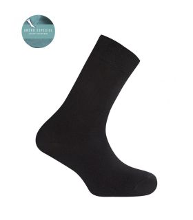 CALCETÍN DE ALGODÓN ANCHO ESPECIAL UNISEX. NEGRO
