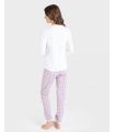 PIJAMA MUJER ALGODÓN C/REDONDO BLANCO
