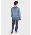 PIJAMA HOMBRE ALGODÓN C/REDONDO MARINO